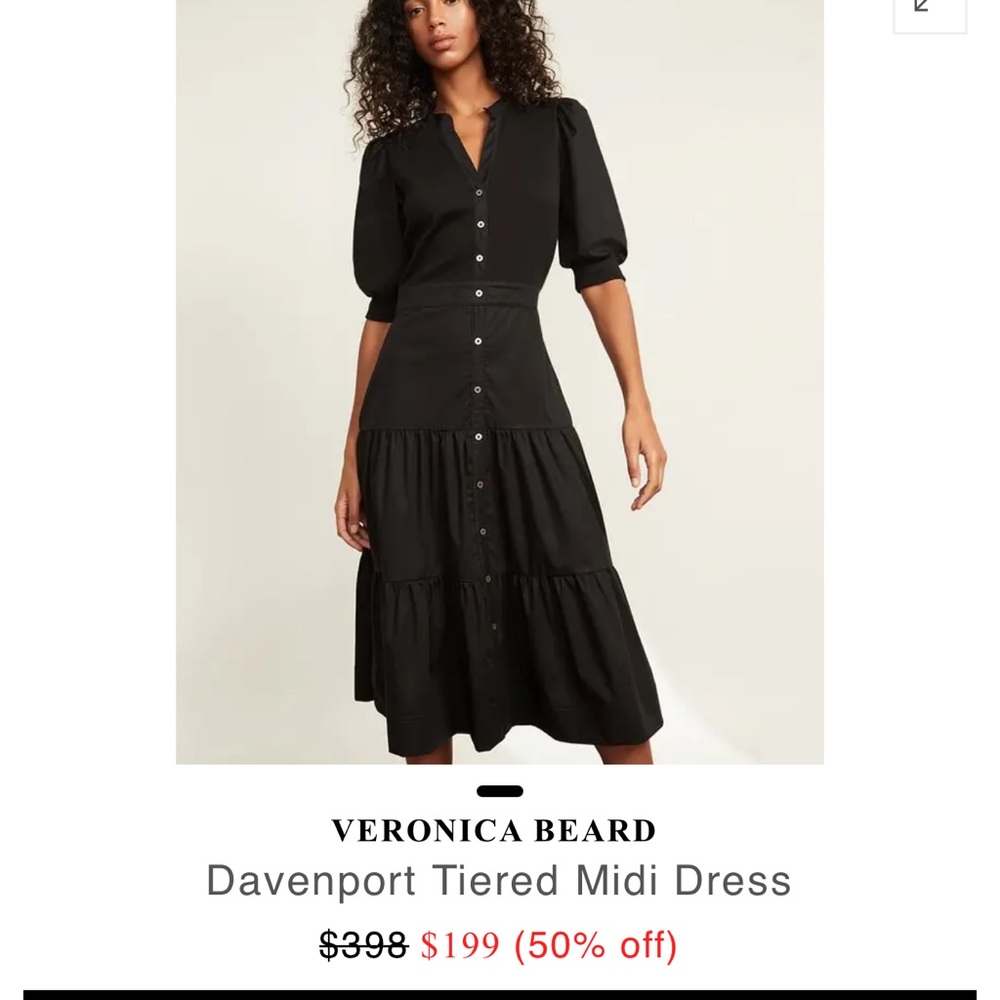 Veronica Beard Davenport Midi Dress, Black, sz Small
